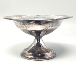 Vintage Hand-Crafted Pewter Pedestal Bowl